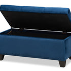 Baxton Studio Michaela Modern and Contemporary Navy Blue Velvet Fabric Upholstered Storage Ottoman