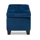 Baxton Studio Michaela Modern and Contemporary Navy Blue Velvet Fabric Upholstered Storage Ottoman