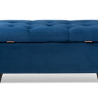 Baxton Studio Michaela Modern and Contemporary Navy Blue Velvet Fabric Upholstered Storage Ottoman