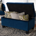 Baxton Studio Michaela Modern and Contemporary Navy Blue Velvet Fabric Upholstered Storage Ottoman