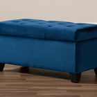Baxton Studio Michaela Modern and Contemporary Navy Blue Velvet Fabric Upholstered Storage Ottoman
