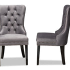 Baxton Studio Remy Modern Transitional Grey Velvet Fabric Upholstered Espresso Finished 2-Piece Wood Dining Chair Set Set