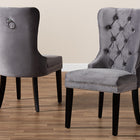 Baxton Studio Remy Modern Transitional Grey Velvet Fabric Upholstered Espresso Finished 2-Piece Wood Dining Chair Set Set