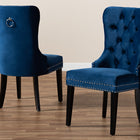 Baxton Studio Remy Modern Transitional Navy Blue Velvet Fabric Upholstered Espresso Finished 2-Piece Wood Dining Chair Set Set