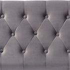 Baxton Studio Valere Glam and Luxe Grey Velvet Fabric Upholstered Gold Finished Button Tufted Storage Ottoman