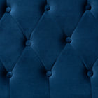 Baxton Studio Valere Glam and Luxe Navy Blue Velvet Fabric Upholstered Gold Finished Button Tufted Storage Ottoman