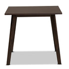 Baxton Studio Britte Mid-Century Modern Dark Oak Brown Finished Square Wood Dining Table
