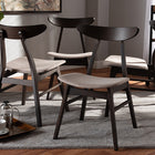 Baxton Studio Britte Mid-Century Modern Beige Fabric Upholstered Dark Oak Brown Finished 4-Piece Wood Dining Chair Set Set