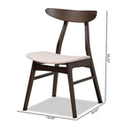 Baxton Studio Britte Mid-Century Modern Beige Fabric Upholstered Dark Oak Brown Finished 4-Piece Wood Dining Chair Set Set