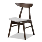 Baxton Studio Britte Mid-Century Modern Light Grey Fabric Upholstered Dark Oak Brown Finished 4-Piece Wood Dining Chair Set Set