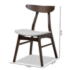 Baxton Studio Britte Mid-Century Modern Light Grey Fabric Upholstered Dark Oak Brown Finished 4-Piece Wood Dining Chair Set Set