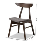 Baxton Studio Britte Mid-Century Modern Dark Grey Fabric Upholstered Dark Oak Brown Finished 4-Piece Wood Dining Chair Set Set