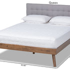 Baxton Studio Devan Mid-Century Modern Light Grey Fabric Upholstered Walnut Brown Finished Wood King Size Platform Bed