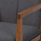 Baxton Studio Theresa Dark Grey and Walnut Effect 2-Piece Chair Set