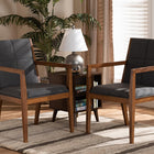 Baxton Studio Theresa Dark Grey and Walnut Effect 2-Piece Chair Set