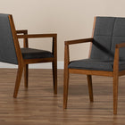 Baxton Studio Theresa Dark Grey and Walnut Effect 2-Piece Chair Set