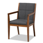 Baxton Studio Theresa Mid-Century Modern Dark Grey Fabric Upholstered and Walnut Brown Finished Wood 5-Piece Dining Set