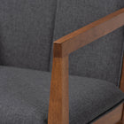 Baxton Studio Theresa Mid-Century Modern Dark Grey Fabric Upholstered and Walnut Brown Finished Wood 5-Piece Dining Set