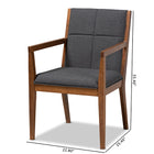Baxton Studio Theresa Dark Grey and Walnut Effect 2-Piece Chair Set
