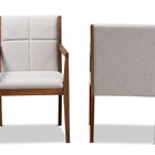 Baxton Studio Theresa Greige and Walnut Effect 2-Piece Chair Set