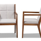 Baxton Studio Theresa Greige and Walnut Effect 2-Piece Chair Set