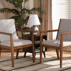 Baxton Studio Theresa Greige and Walnut Effect 2-Piece Chair Set