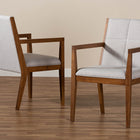 Baxton Studio Theresa Greige and Walnut Effect 2-Piece Chair Set