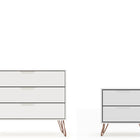 Manhattan Comfort Rockefeller Mid-Century Modern 2-Piece Dresser Set in White