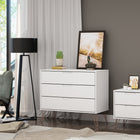 Manhattan Comfort Rockefeller Mid-Century Modern 2-Piece Dresser Set in White