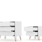 Manhattan Comfort Rockefeller Mid-Century Modern 2-Piece Dresser Set in White