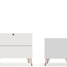 Manhattan Comfort Rockefeller Mid-Century Modern 2-Piece Dresser Set in White
