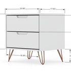 Manhattan Comfort Rockefeller Mid-Century Modern 2-Piece Dresser Set in White