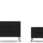 Manhattan Comfort Rockefeller Mid-Century Modern 2-Piece Dresser Set in Black