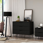 Manhattan Comfort Rockefeller Mid-Century Modern 2-Piece Dresser Set in Black