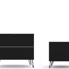Manhattan Comfort Rockefeller Mid-Century Modern 2-Piece Dresser Set in Black