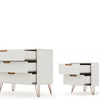 Manhattan Comfort Rockefeller Mid-Century Modern 2-Piece Dresser Set in Off White - 104GMC3