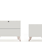 Manhattan Comfort Rockefeller Mid-Century Modern 2-Piece Dresser Set in Off White - 104GMC3