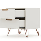 Manhattan Comfort Rockefeller Mid-Century Modern 2-Piece Dresser Set in Off White - 104GMC3