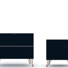 Manhattan Comfort Rockefeller Mid-Century Modern 2-Piece Dresser Set in Midnight Blue