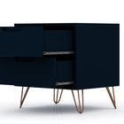 Manhattan Comfort Rockefeller Mid-Century Modern 2-Piece Dresser Set in Midnight Blue