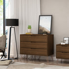 Manhattan Comfort Rockefeller Mid-Century Modern 2-Piece Dresser Set in Chestnut Brown