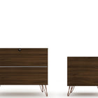 Manhattan Comfort Rockefeller Mid-Century Modern 2-Piece Dresser Set in Chestnut Brown