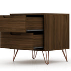 Manhattan Comfort Rockefeller Mid-Century Modern 2-Piece Dresser Set in Chestnut Brown