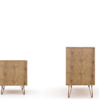 Manhattan Comfort Rockefeller Mid-Century Modern 2-Piece Dresser Set in Pink