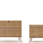 Manhattan Comfort Rockefeller Mid-Century Modern 2-Piece Dresser Set in Pink