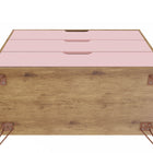 Manhattan Comfort Rockefeller Mid-Century Modern 2-Piece Dresser Set in Pink