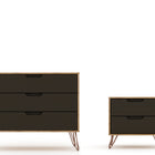 Manhattan Comfort Rockefeller Mid-Century Modern 2-Piece Dresser Set in Gray