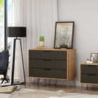 Manhattan Comfort Rockefeller Mid-Century Modern 2-Piece Dresser Set in Gray