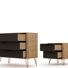 Manhattan Comfort Rockefeller Mid-Century Modern 2-Piece Dresser Set in Gray