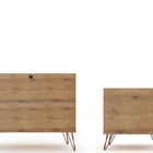 Manhattan Comfort Rockefeller Mid-Century Modern 2-Piece Dresser Set in Gray